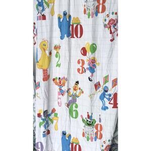 Vintage stevens Sesame Street Twin Fitted Sheet Cotton Blend numbers cotton/poly